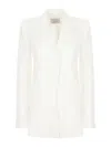 Sportmax Longline Blazer Front Pockets In White