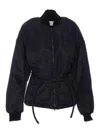 Sportmax Zebu Hourglass Pufer Jacker Eco Leather Belt Coats Black In Blue