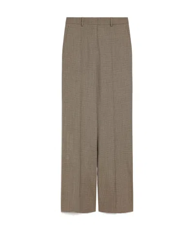 Sportmax Check Casual Pants In Gray