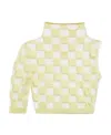 Sportmax Check-pattern Asymmetric Cropped Top In White
