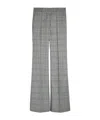 Sportmax Checked Flared-leg Wool Trousers In Gray