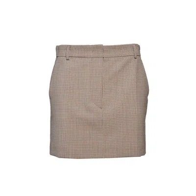Sportmax Checked Mini Skirt In Beige
