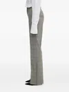 Sportmax Checked Side-button Trousers In Gray