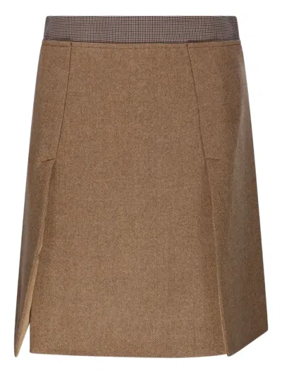 Sportmax Checked-waistband Midi Skirt