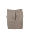 Sportmax Tailored Mini Skirt With Subtle Checkered Pattern In Gray