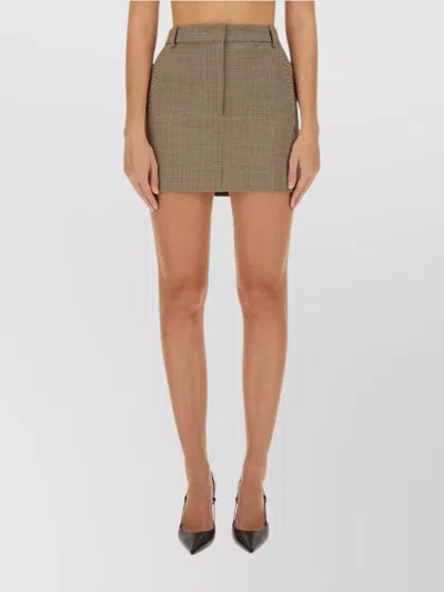 SPORTMAX CHECKERED MINI SKIRT POCKETS