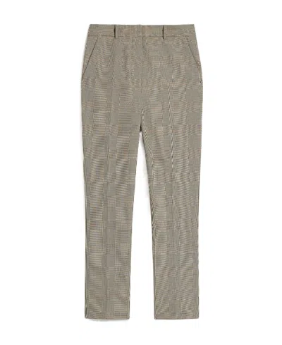 Sportmax Checkered Straight Tube Casual Pants In Gray