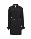 Sportmax Waist Belt Long Sleeve Dress With Tie Detail In Grey