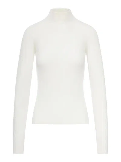 Sportmax Chic Turtle Neck Sweater In White