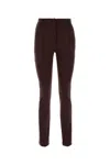 SPORTMAX CHOCOLATE STRETCH NYLON SKINNY RICETTA PANT