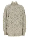 Sportmax Grey Wool Blend Edicola Oversize Sweater In 中性色