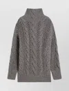 Sportmax Oversized Cable-knit Wool Blend Sweater In Gray