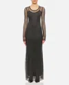 Sportmax Embellished Semi-sheer Cinese Gown In Black