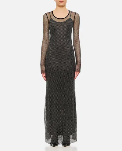 SPORTMAX CINESE CRYSTAL LONG DRESS