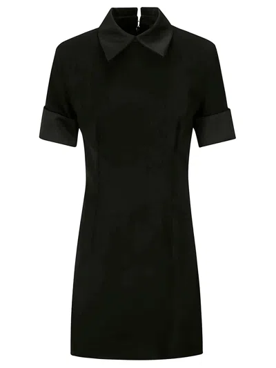 Sportmax Cipro Straight Hem Mini Shirt Dress In Nero