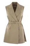 Sportmax Ciurma Sleeveless Long Blazer In Green