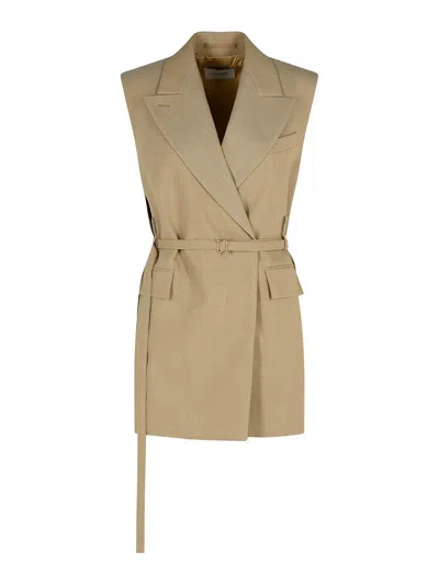 SPORTMAX CIURMA BEIGE BROWN VIRGIN WOOL BLAZER
