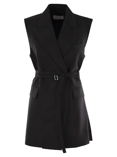Sportmax Ciurma Sleeveless Long Blazer In Black