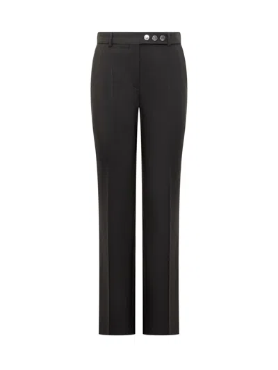 Sportmax Classic Tailored Straight-leg Trousers With Button Detail In Black
