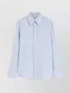 Sportmax Clean Line Tailored Collar Cotton Top In Blue