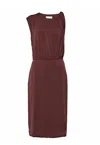 Sportmax Cris Silk-blend Georgette Midi Dress In Brown