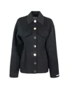 Sportmax Structured Caban Jacket In Virgin Wool In Black