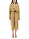 Sportmax Camel Virgin Wool Robe Coat