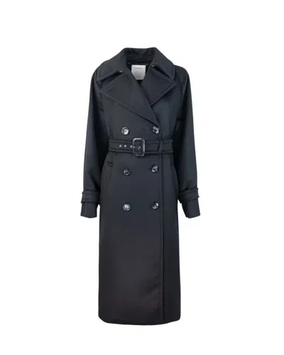 Sportmax Leandro Black Coat In Pure Wool In 013