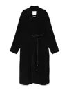 Sportmax Belted Double-breasted Coat In Black