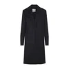 Sportmax Long Black Virgin Wool Coat With Tailored Fit In Black