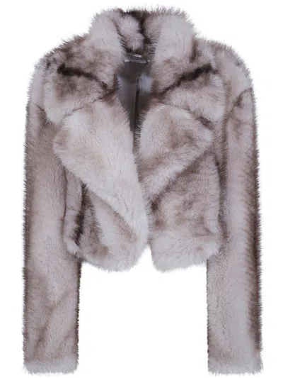 SPORTMAX COAT ECO FUR "QUANTUM",2622456012600 002 STRIPPED GREY