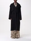 Sportmax Belted Double-breasted Coat Raglan Sleeves In Black