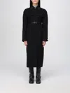 Sportmax Olio Belted Wool Long Coat In Black