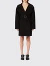 Sportmax Pagine Belted Virgin Wool Coat In Black