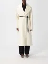Sportmax Abate Belted Wool Long Coat In White