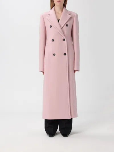 Sportmax Double-breasted Coat In Pink