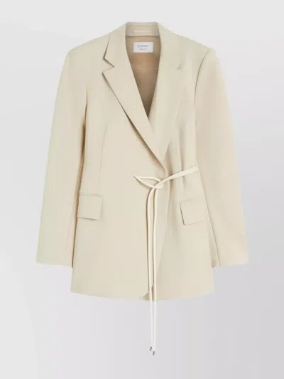 SPORTMAX COAT WITH SELF-TIE BELT AND FRONT TIE DETAIL