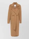 Sportmax Poison Coat With Belt Clothing In Brown