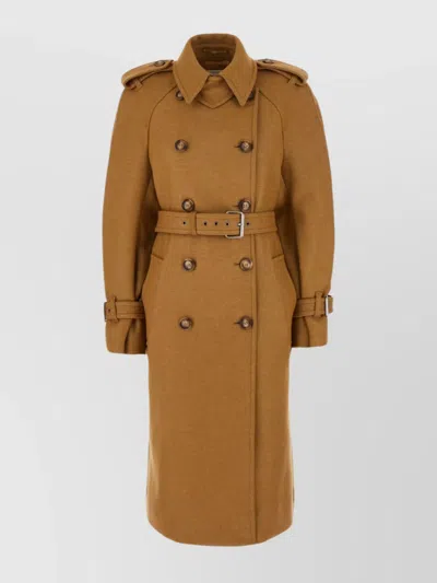 Sportmax Coat Wool Blend Back Vent In Brown