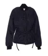 Sportmax Zebu Hourglass Pufer Jacker Eco Leather Belt Coats Black In Blue