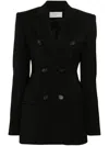 Sportmax Structured Double-breasted Longline Jacket With Button Detailing In Black