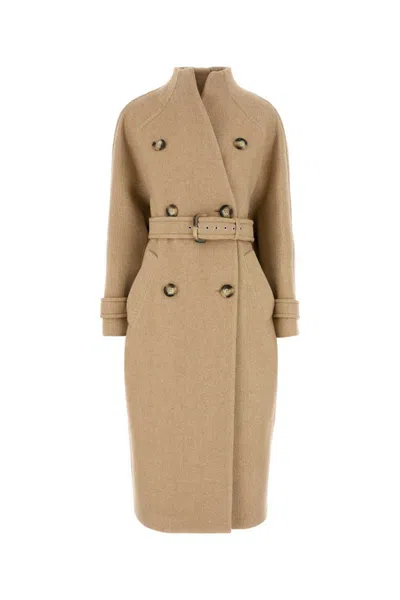 Sportmax Coats In Beige O Tan