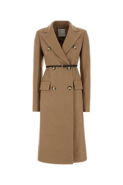 Sportmax Coats In Beige O Tan