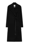 Sportmax Double-faced Wool Wrap Long Coat In Black