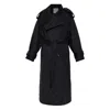Sportmax Pinstripe-pattern Belted Coat In Black