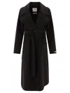 Sportmax Black Wide Notched Lapel Coat In Black