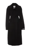 Sportmax Black Wide Notched Lapel Coat In Black