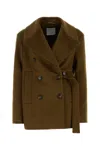 Sportmax Brown Wool Short Coat In Brown