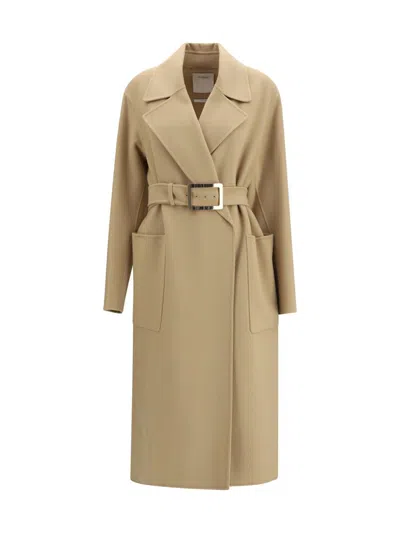 Sportmax Wool Dressing Coat In Nude