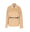 Sportmax Virgin Wool Jacket With Classic Collar In Sand